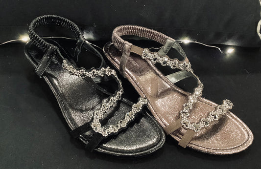 Sandals - Sparkle Detail - Black