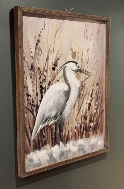 Wall Art - "White Heron in the Marsh"