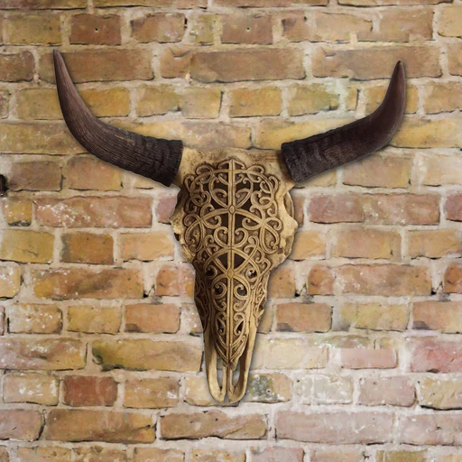Decor - Sepia Carved Bull