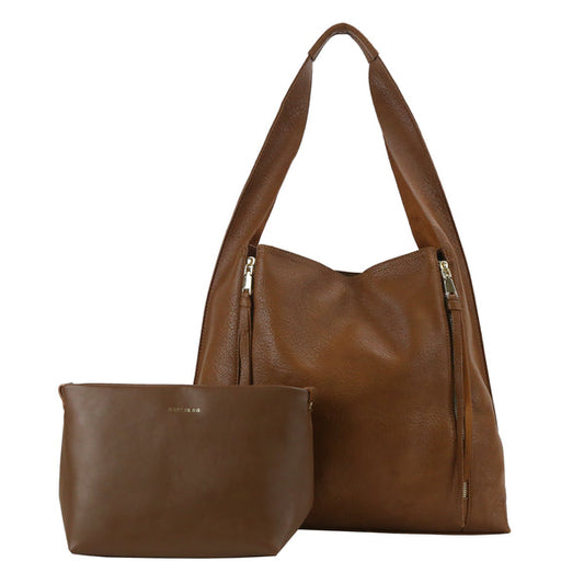 Purse - Dual Zipper Bag w/ Cosmetic Pouch