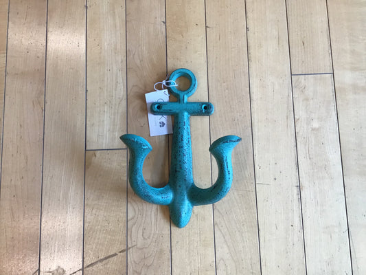 Wall Hook - Double Anchor Teal & White