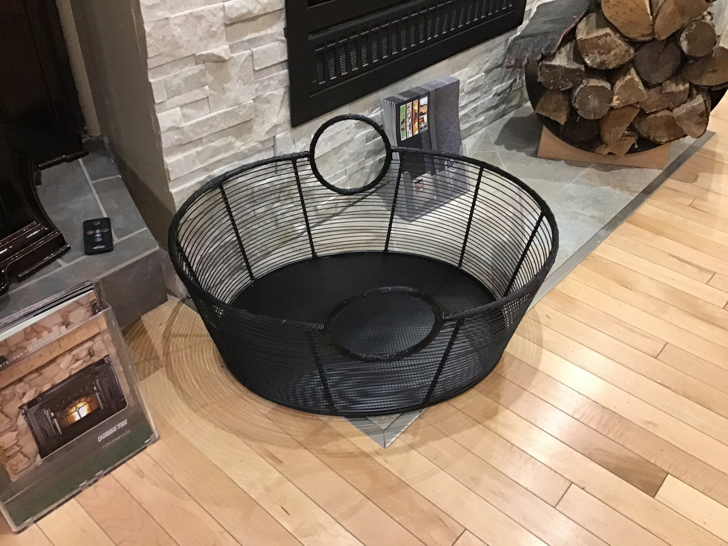 Log Holder - Black Wire Basket - Country Stoves and Sunrooms Ltd