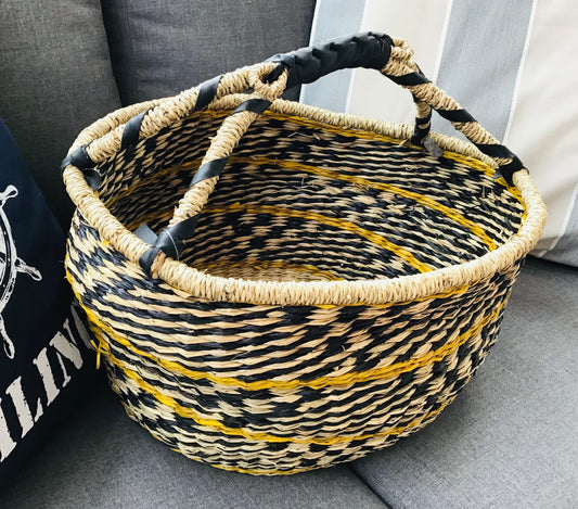Decor - Basket - Mustard/Navy