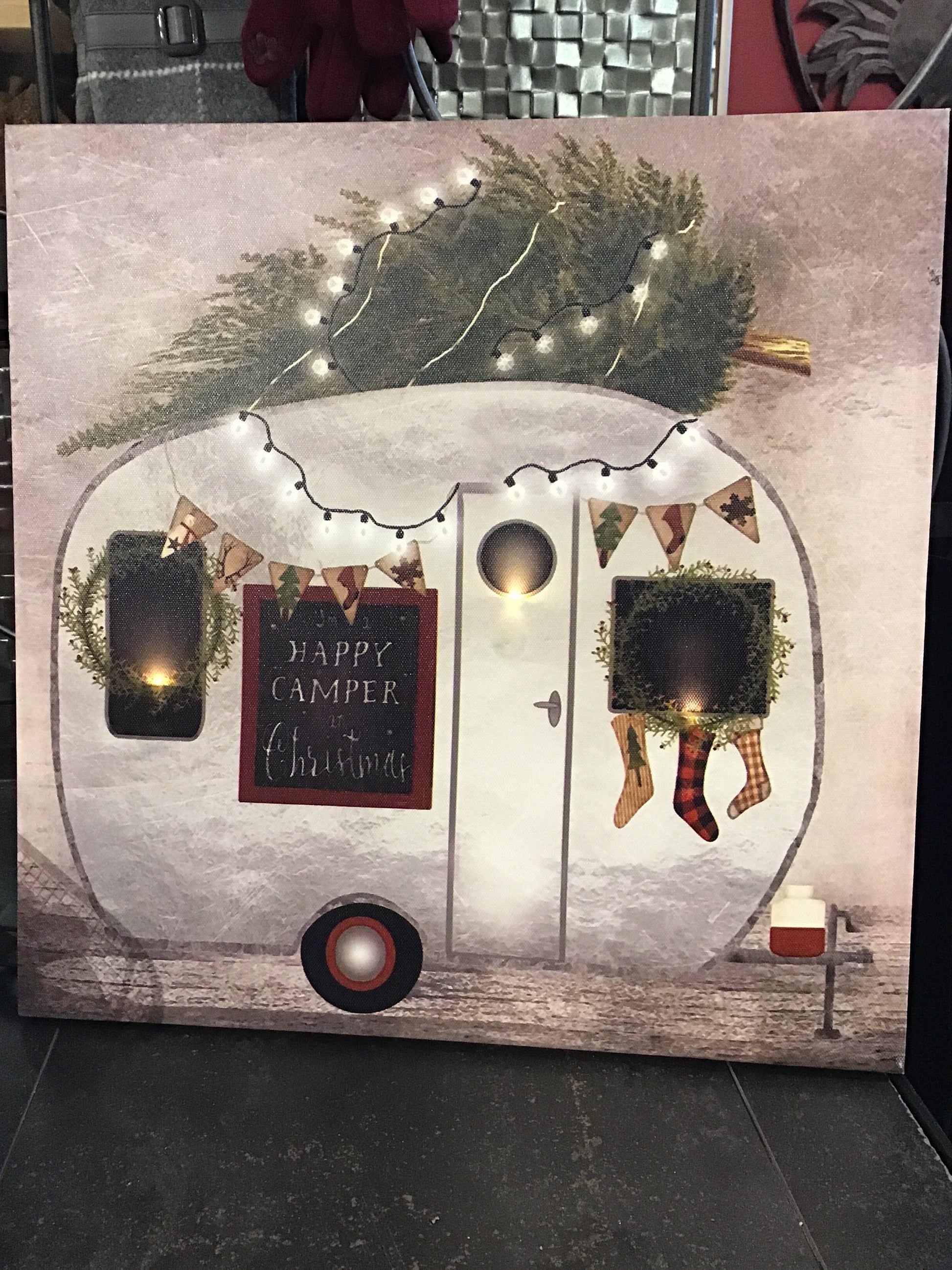 Christmas - 'Happy Camper' LED Print - Country Stoves and Sunrooms Ltd