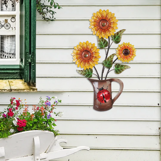 Décor - Metal Sunflowers in Pitcher